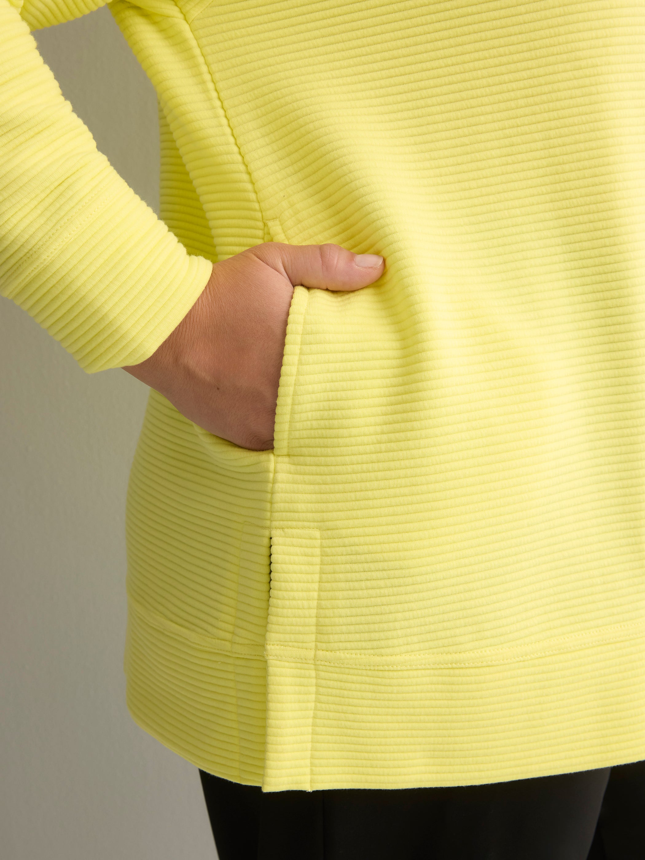 Yellow Ottoman Wide Crew Neck Tunic Top - Active Zone