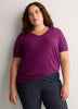 Boyfriend-Fit V-Neck Tee with Slits
