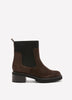 Wide Width, Brown Microsuede Abelita Mid-Heel Chunky Bootie