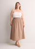 Cotton Poplin Pull-On Maxi Skirt