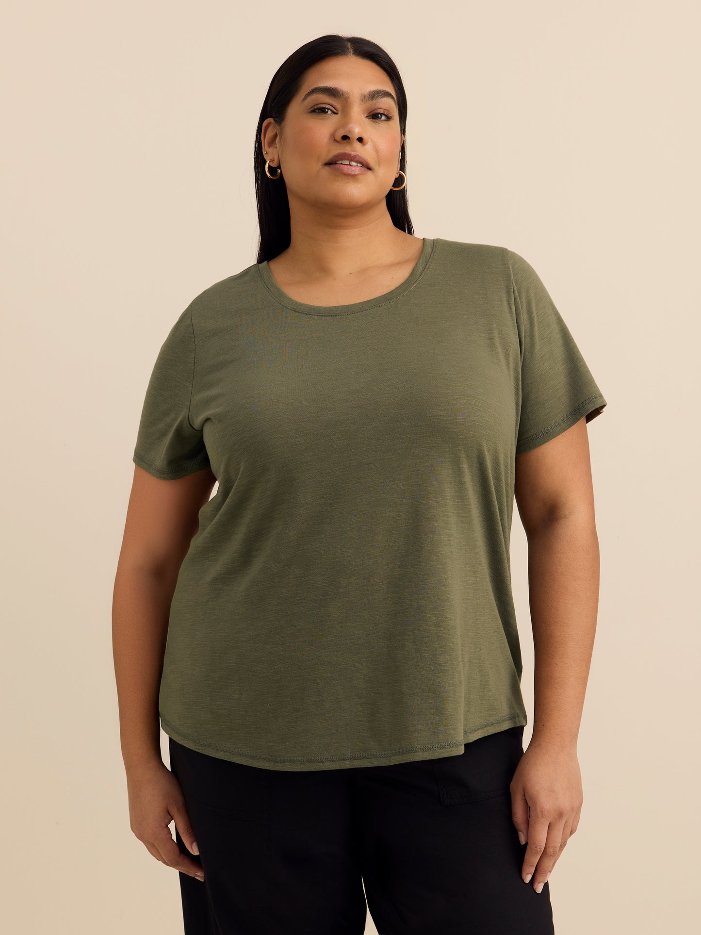 Curvy-Fit Short-Sleeve Crew-Neck Tee