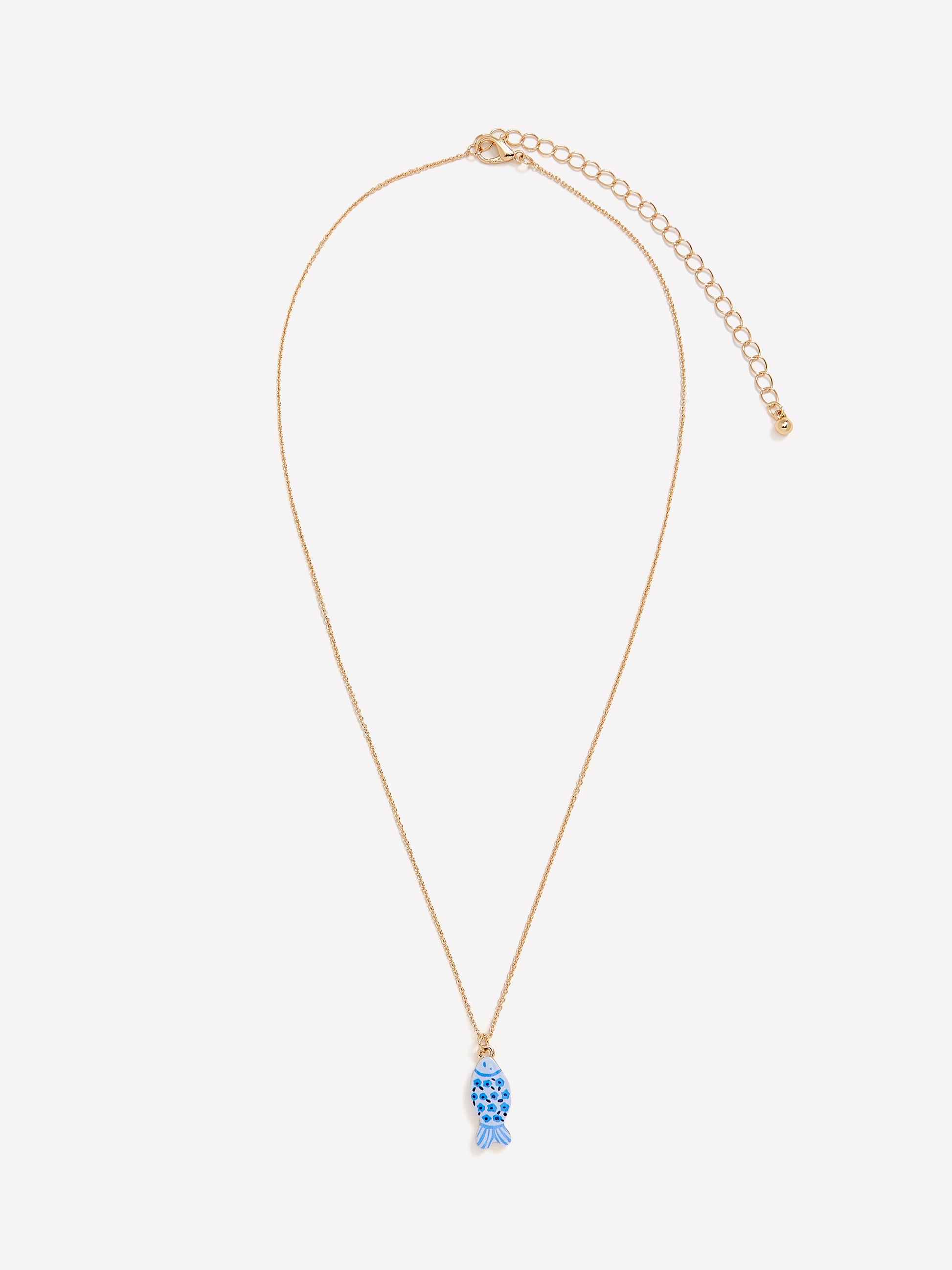Short Dainty Necklace with Fish Pendant