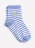 Striped Ankle Socks with Embroidered Letters