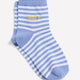 Striped Ankle Socks with Embroidered Letters