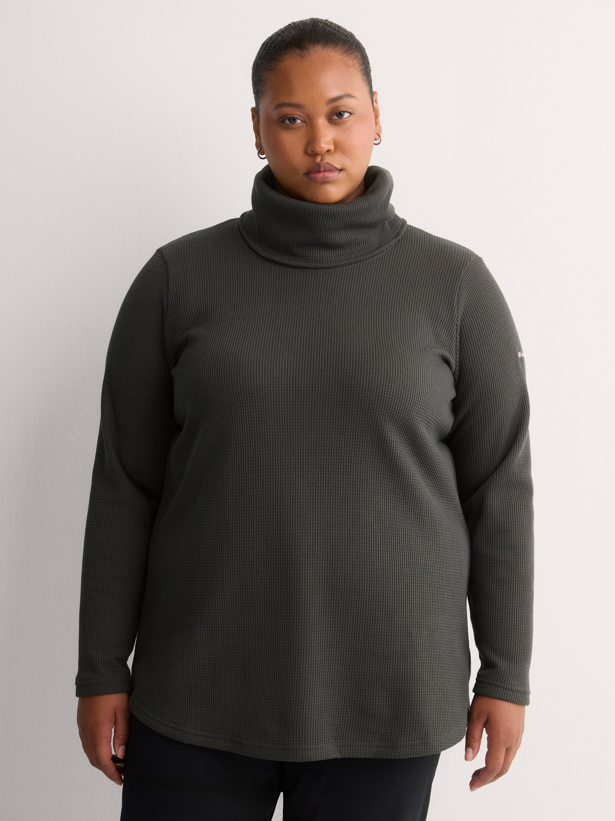 Holly Hideaway Cowl-Neck Waffle Knit Pullover Sweater - Columbia