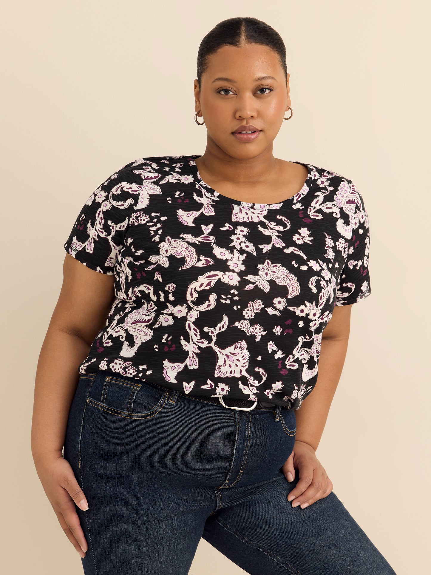 Curvy-Fit Short-Sleeve Crew-Neck Tee