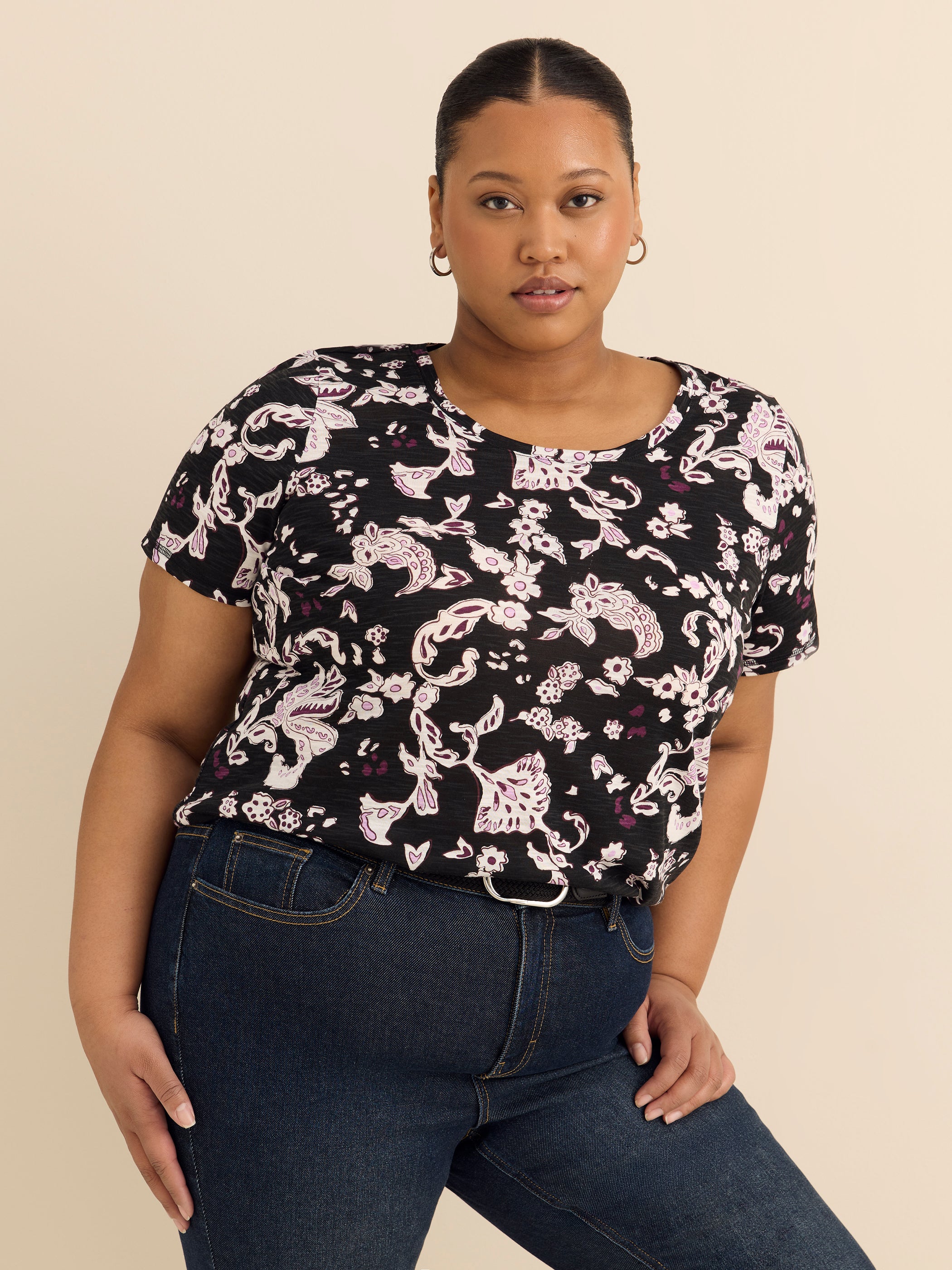 Curvy-Fit Short-Sleeve Crew-Neck Tee