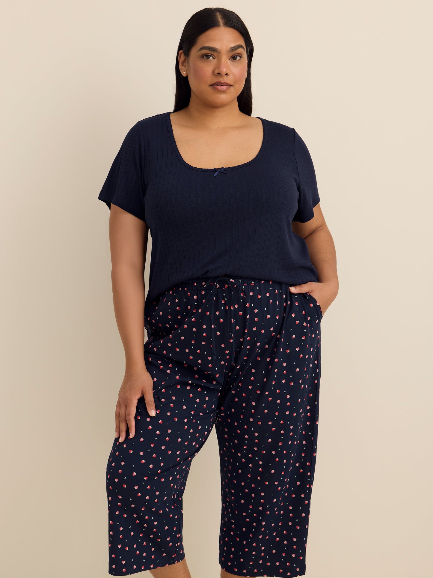 Straight-Leg Pyjama Capri Pant - ti Voglio