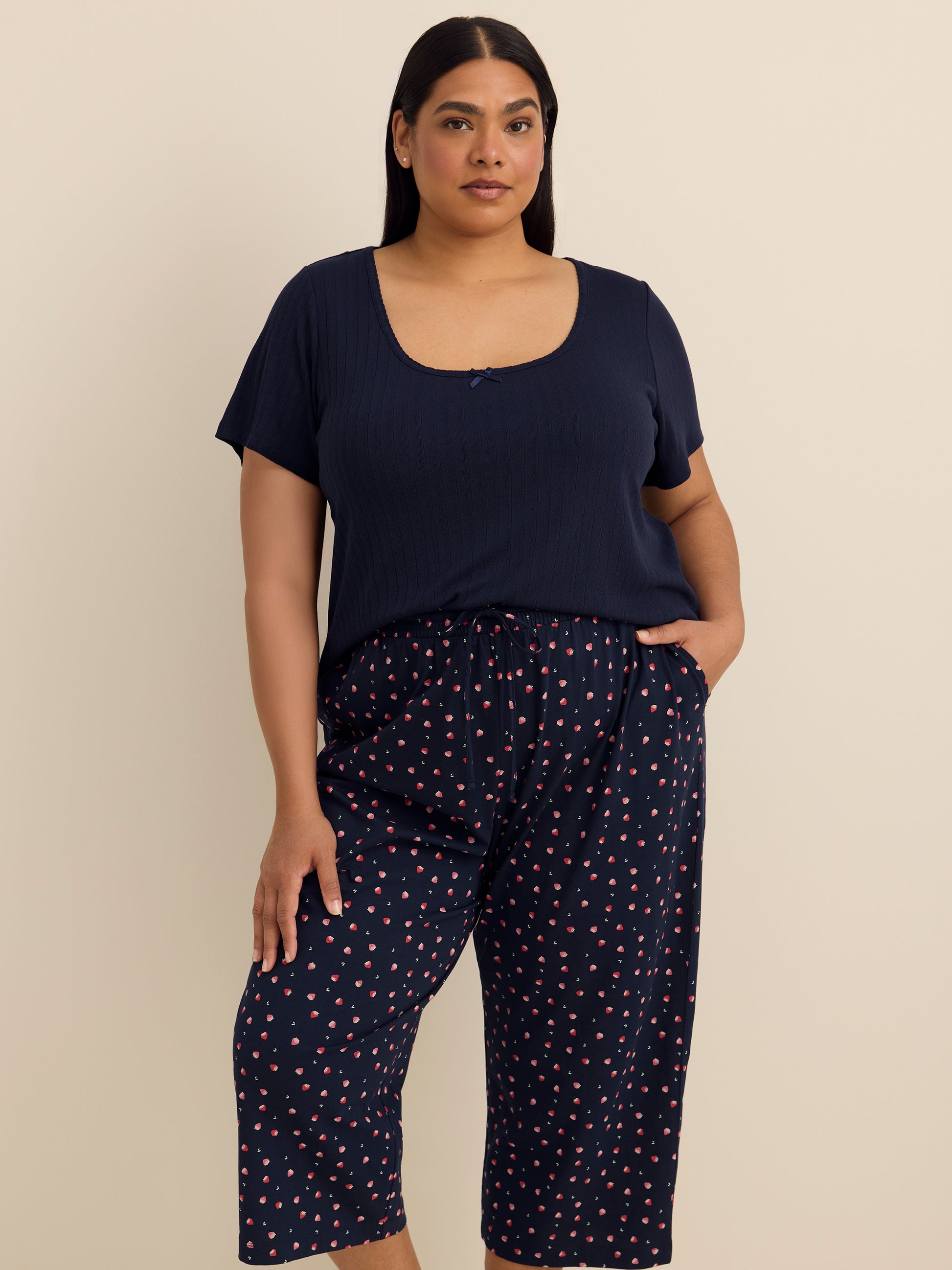 Straight-Leg Pyjama Capri Pant - ti Voglio