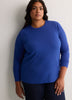 Boyfriend-Fit Long-Sleeve Rib Knit Tee