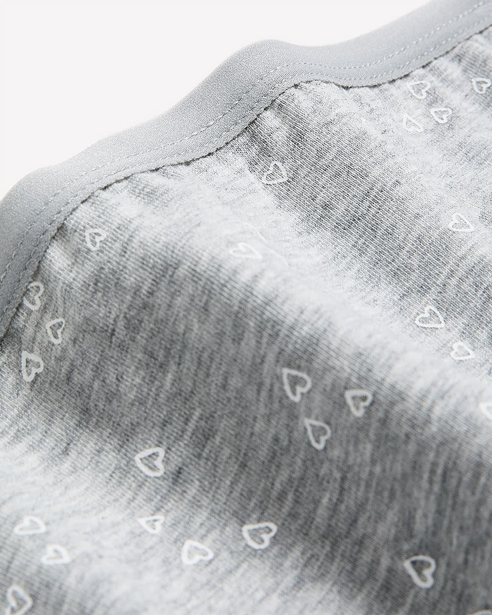 Heathered Cotton Blend Thong with Heart Print - ti Voglio