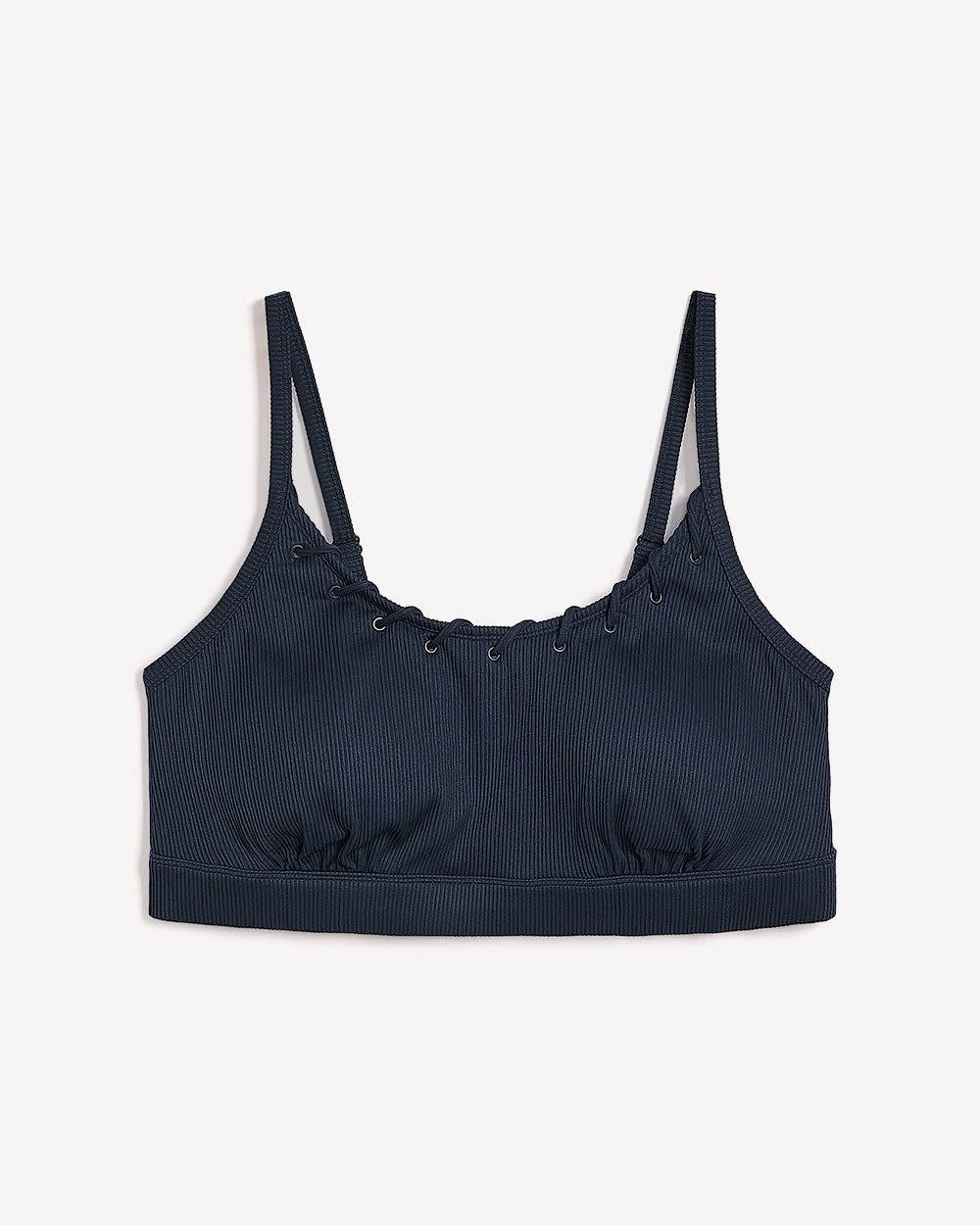 Crop Bikini Top with Drawcord and Eyelets Details