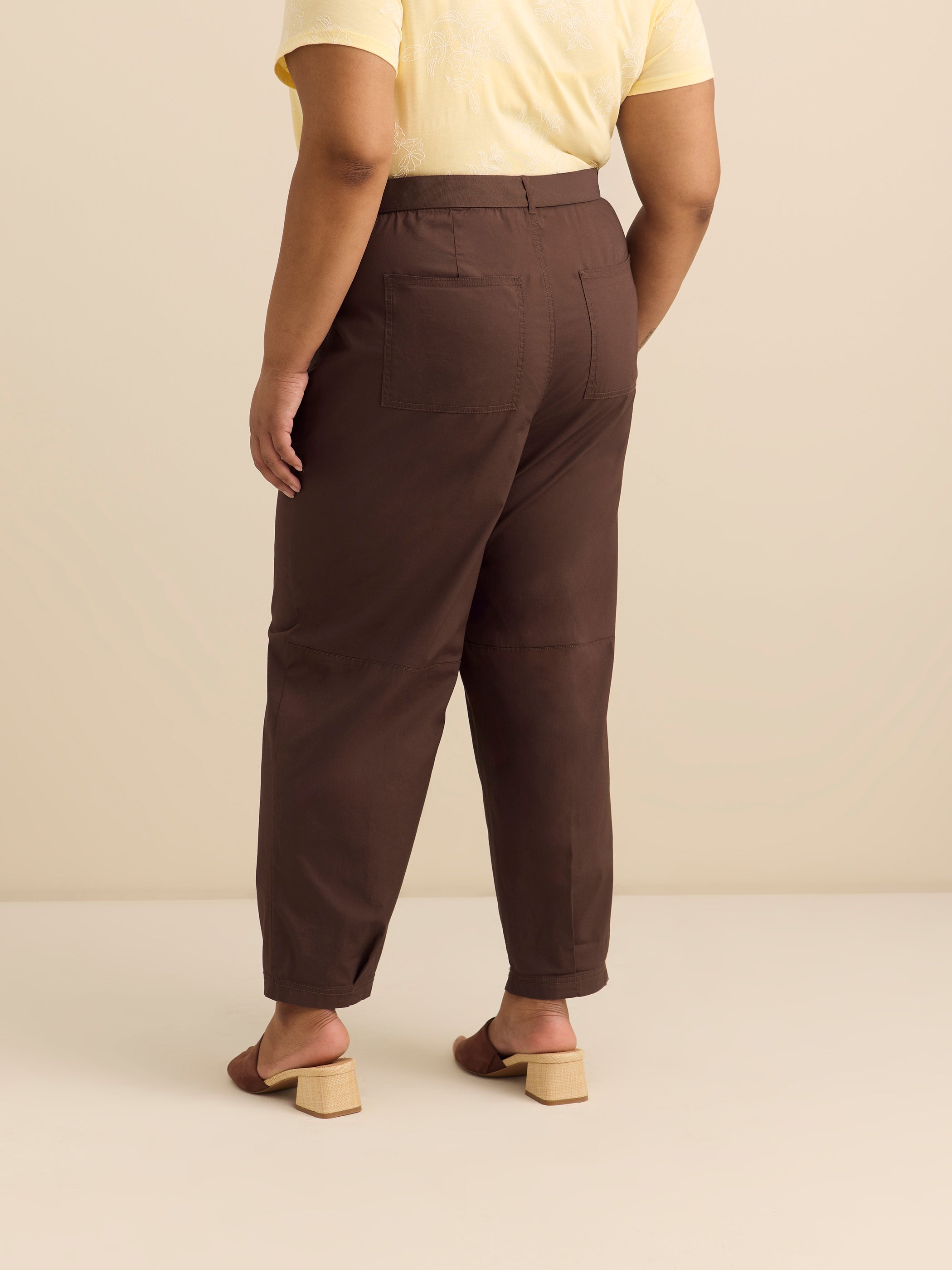 Pantalon en popeline à jambe ballon