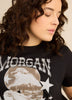 Black Short-Sleeve Crewneck Tee with Morgan Wallen Print