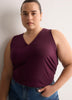 Sleeveless V-Neck Swing Top