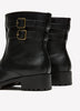 Extra Wide Width, Black Double Strap Low-Heel Bootie