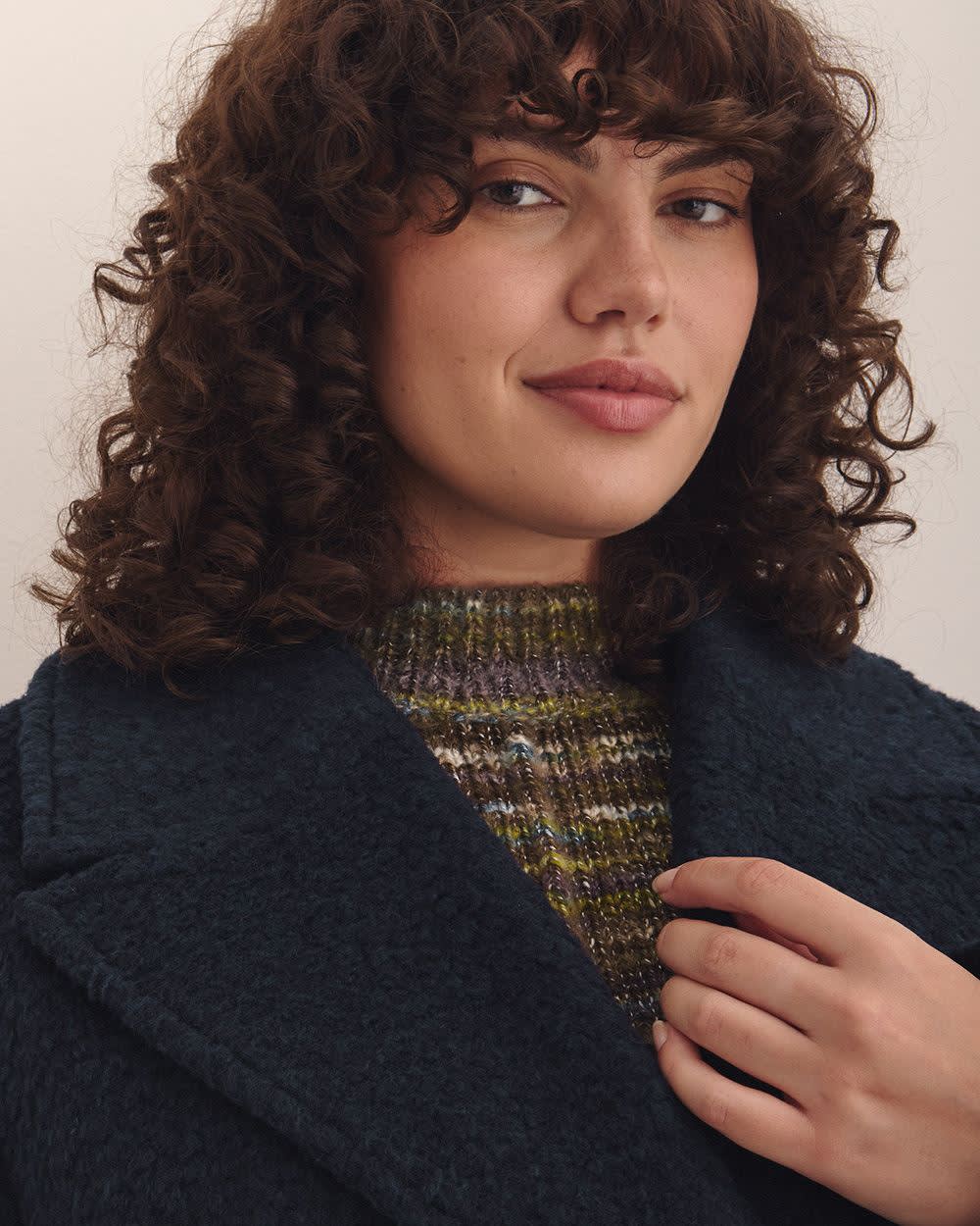 Penningtons Women's Knit Peacoat – Bouclé, Double Breasted, Lined