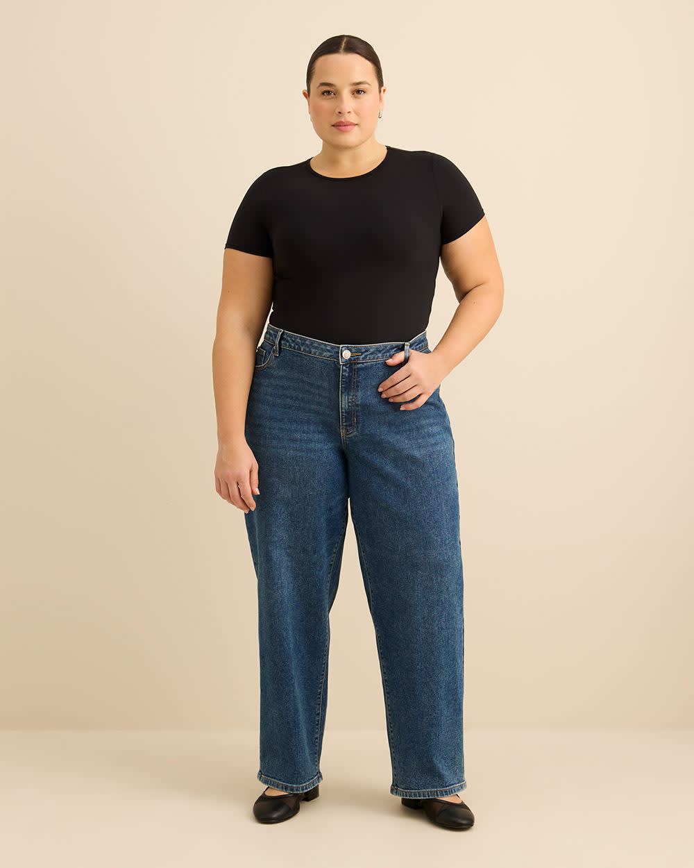 Combinaison noire à manches courtes, coupe cheeky - ti Voglio