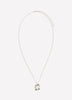 Long Silver Necklace with Hammered Charm