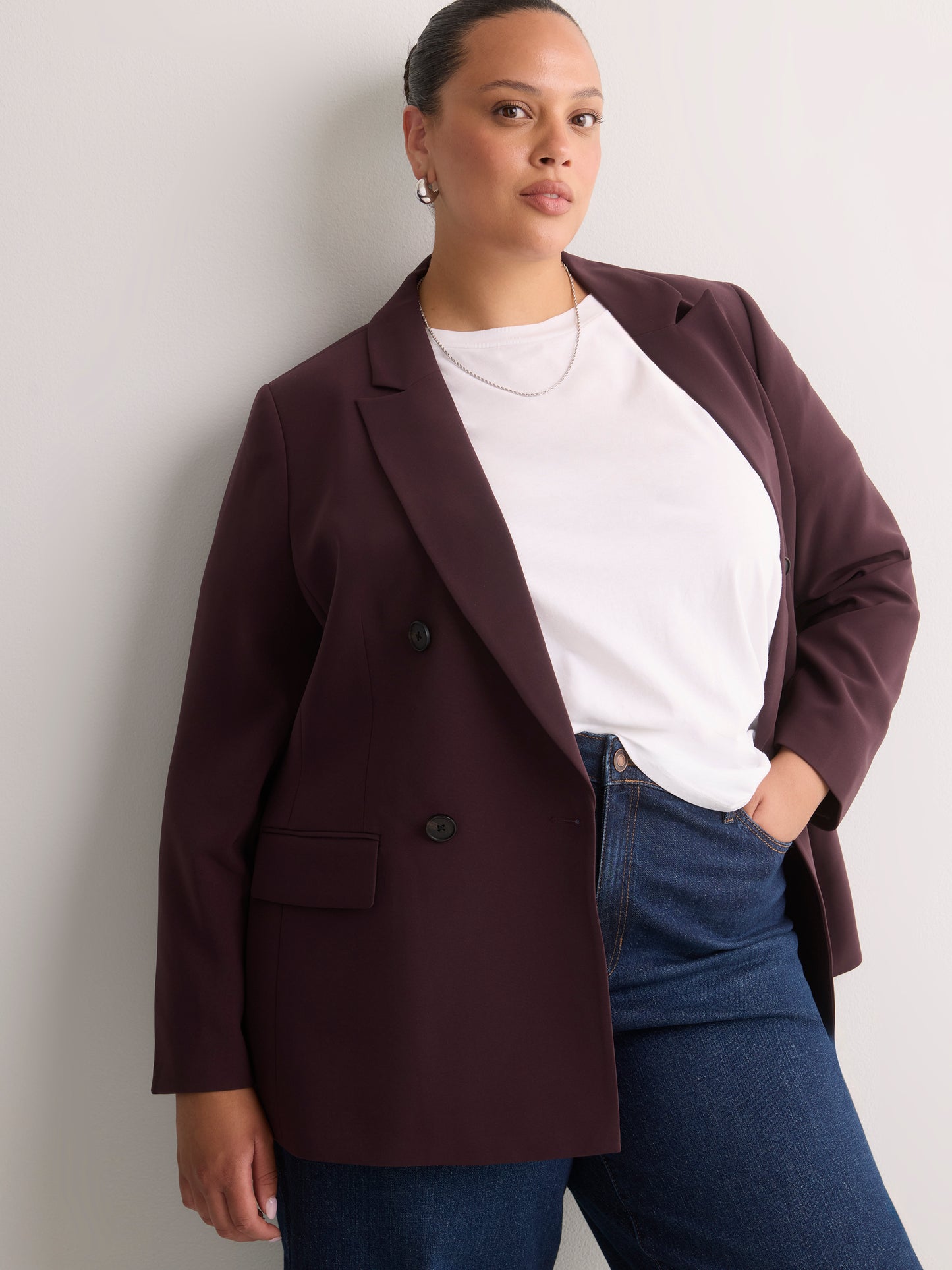 Black Double-Breasted City Blazer