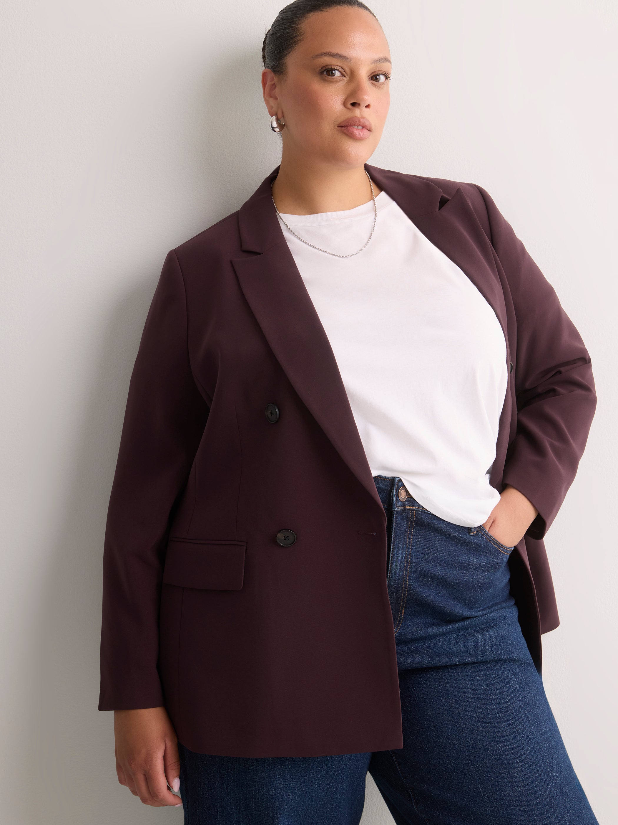 Black Double-Breasted City Blazer