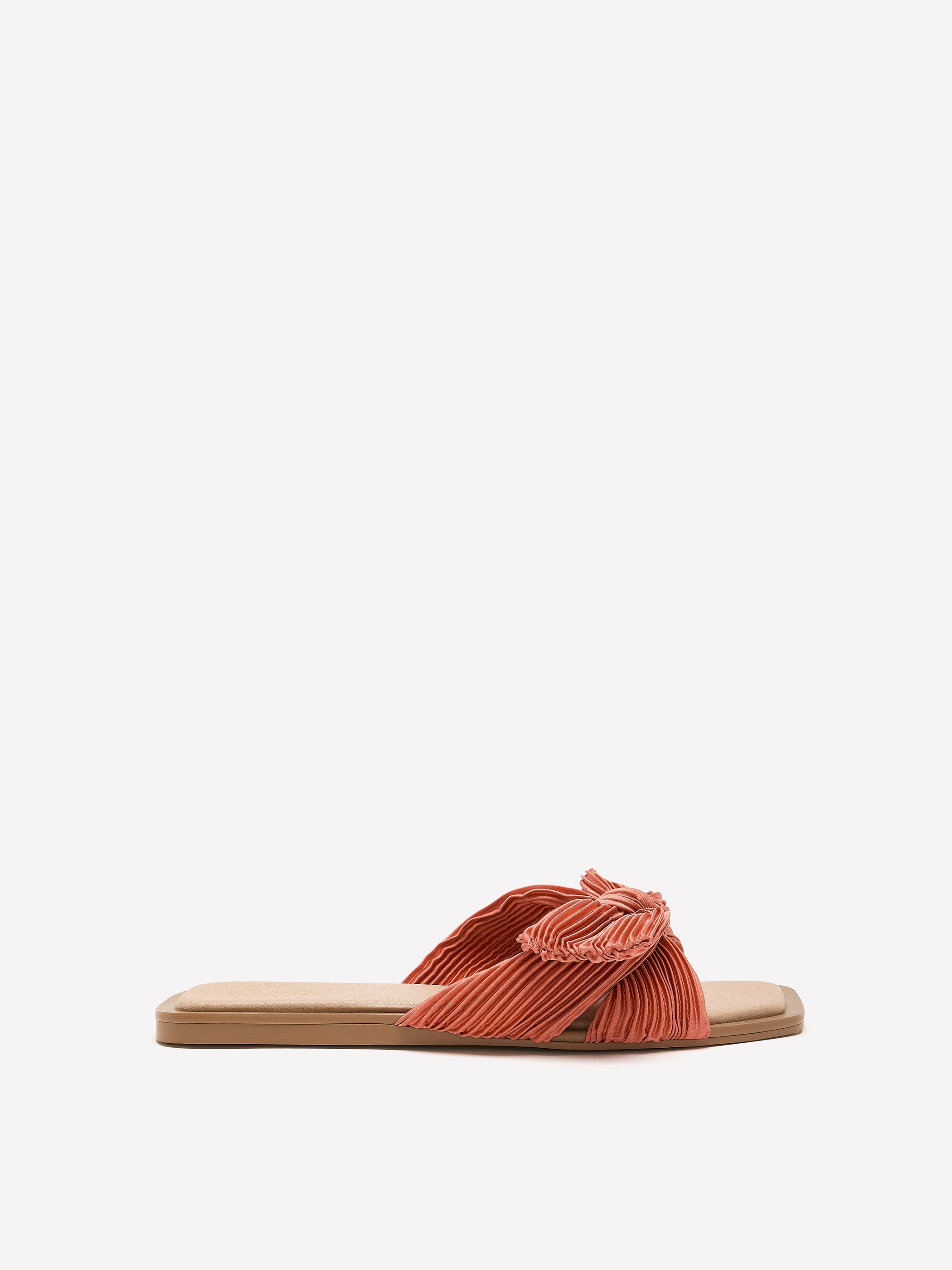 Extra Wide Width, Knotted Pleated Flat Slip-On Sandal