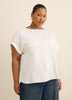 Satin Boat-Neck T-Shirt Blouse
