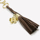 Key Chain Bag Charm with Tassel and Rose