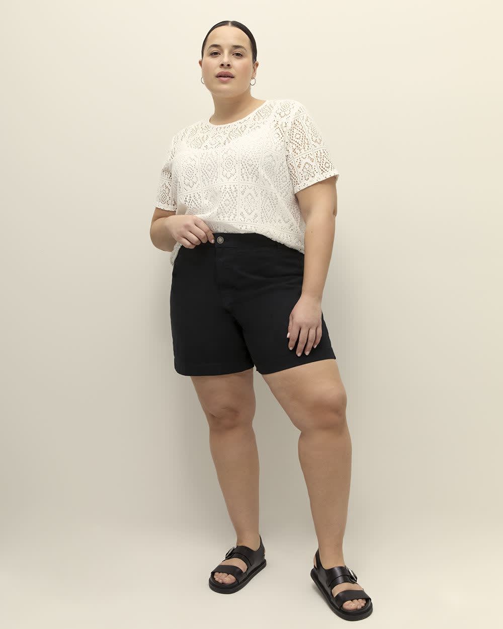 Short en coton, coupe galbée