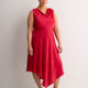 Asymmetric Satin Cocktail Midi Dress - Addition Elle