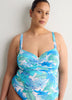 Shirred Bandeau Underwire One-Piece Swim Suit - Bleu by Rod Beattie