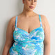Shirred Bandeau Underwire One-Piece Swim Suit - Bleu by Rod Beattie