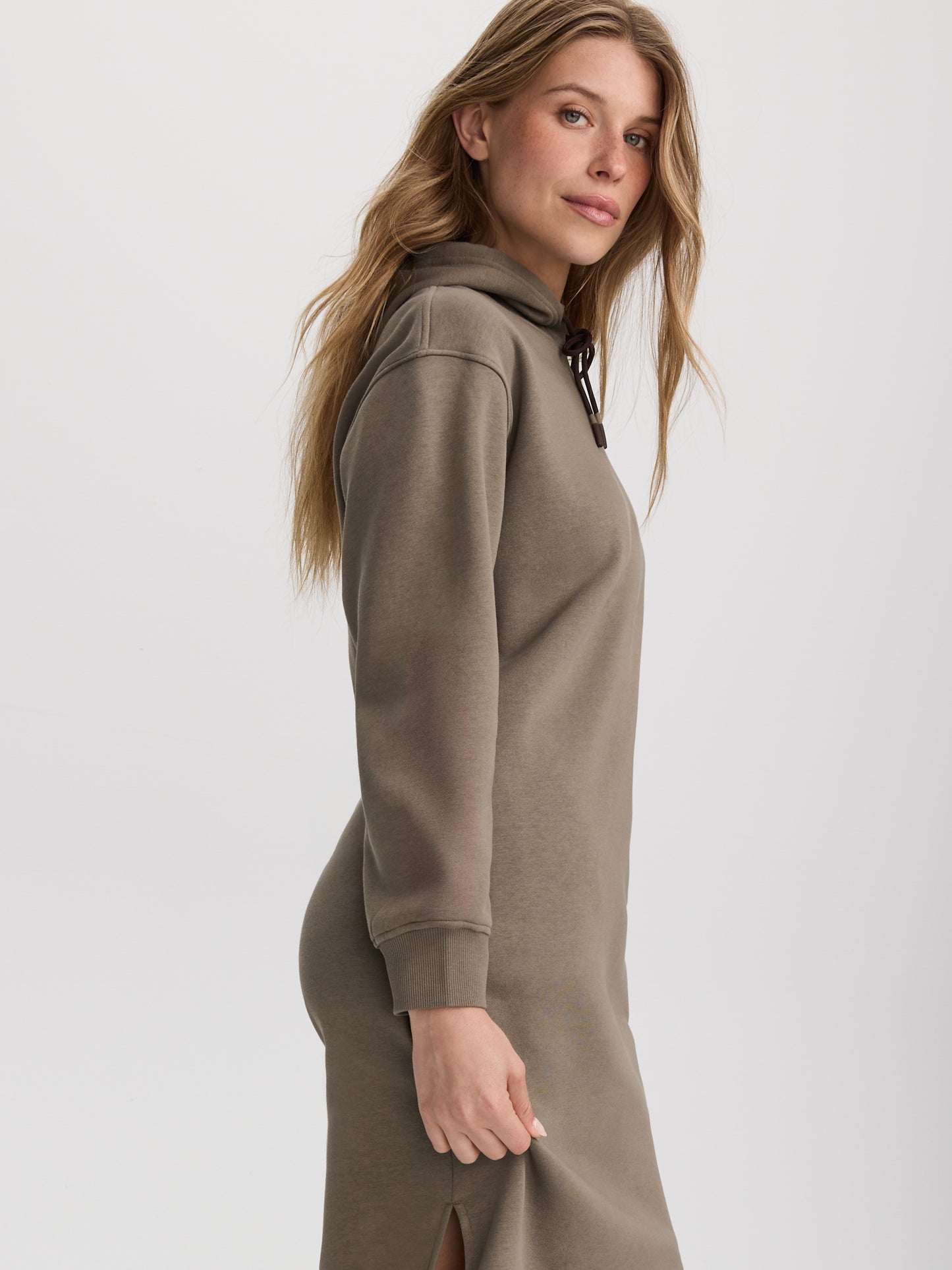 French Terry Hooded Midi Dress - Hyba