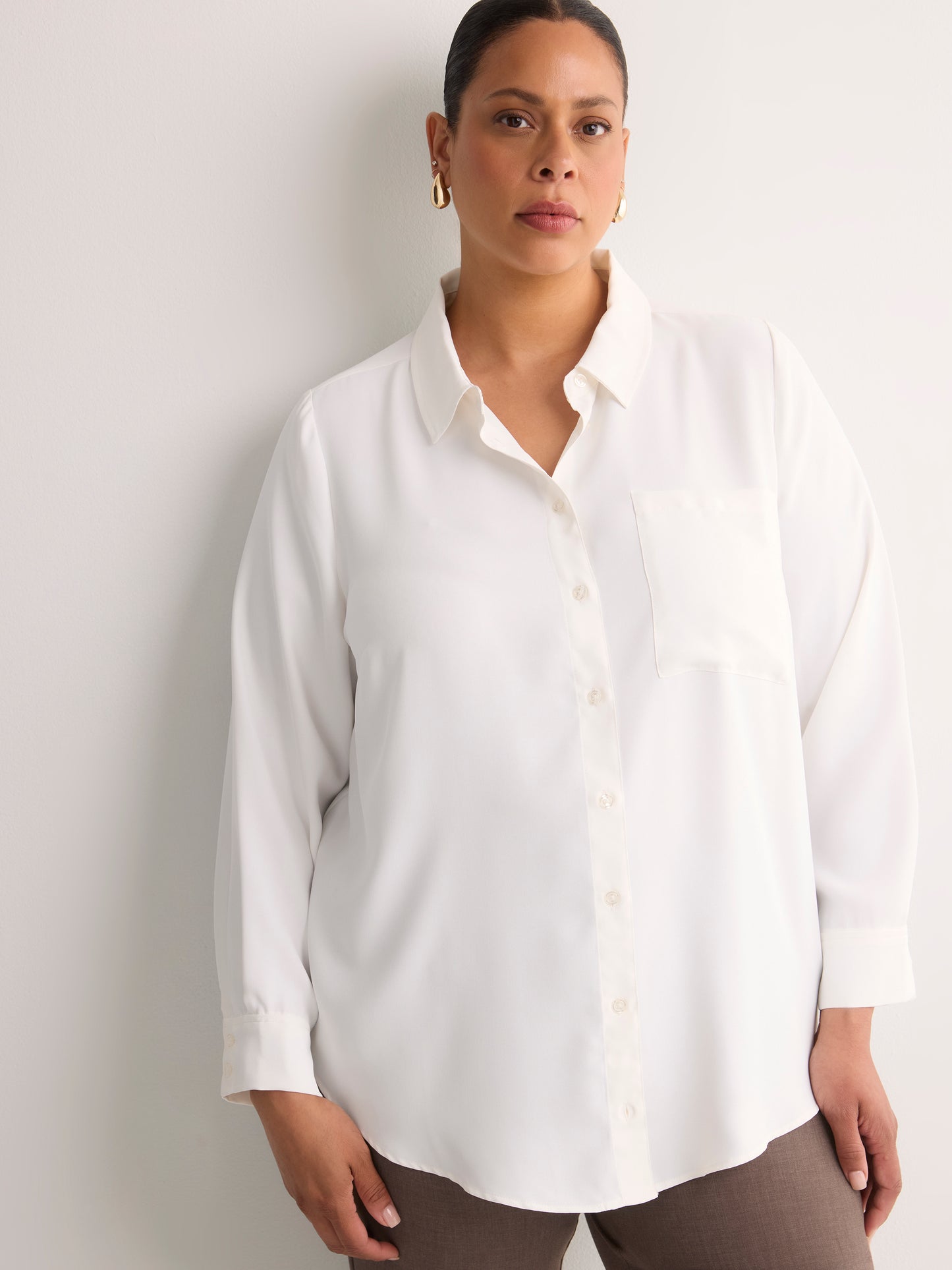 Silky Buttoned Down Tunic
