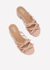 Wide Width, Leana Blush Slip-On High-Heel Strap Sandal with Bows