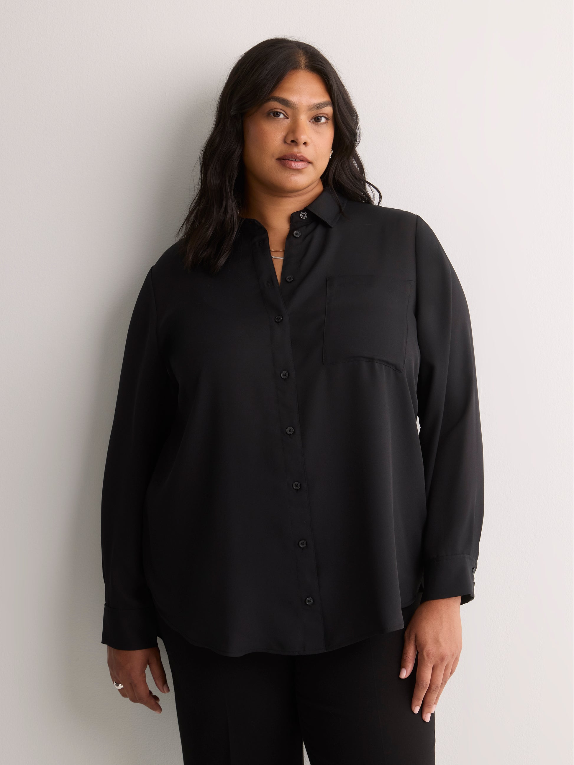 Silky Buttoned Down Tunic