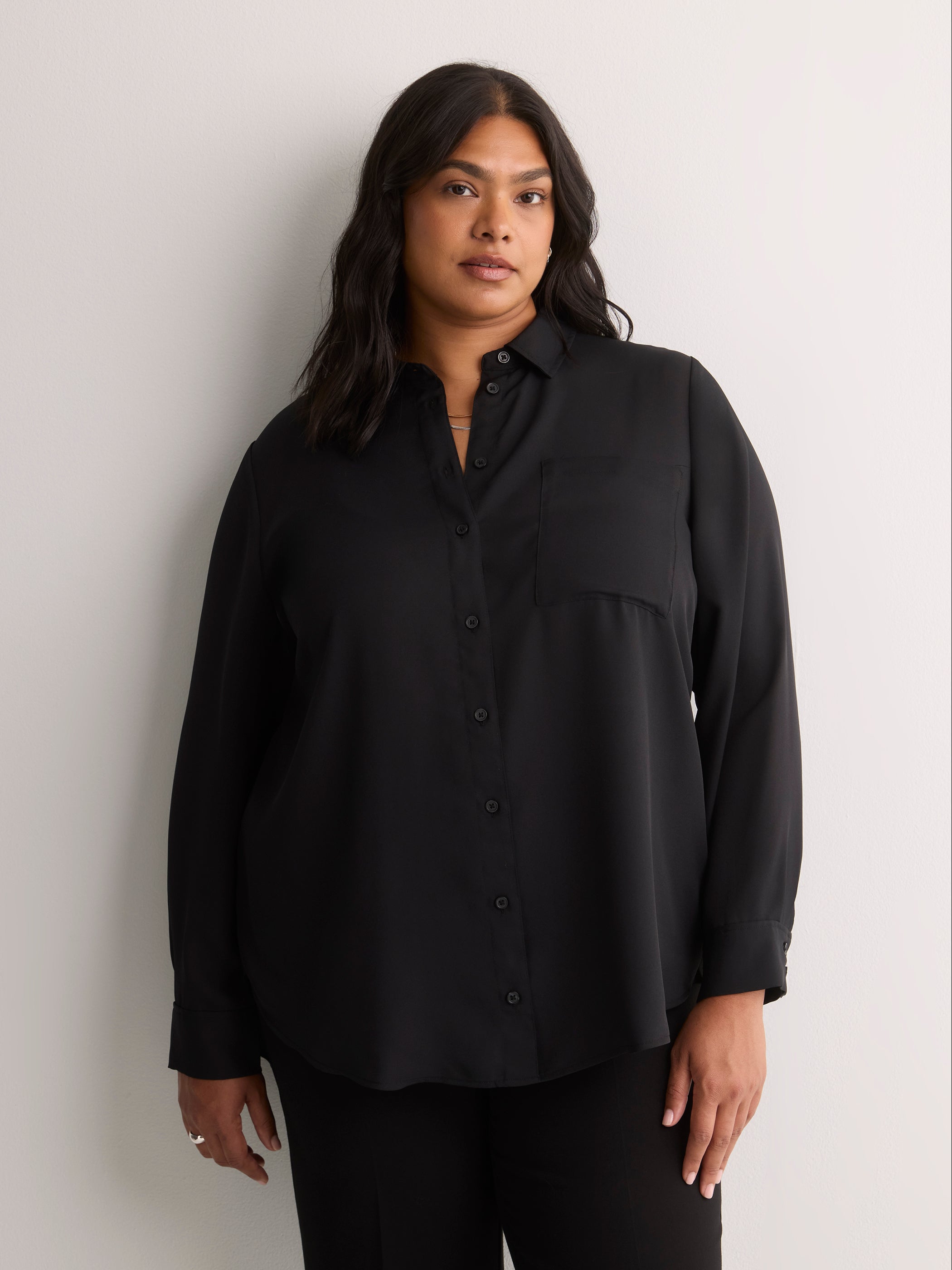 Silky Buttoned Down Tunic