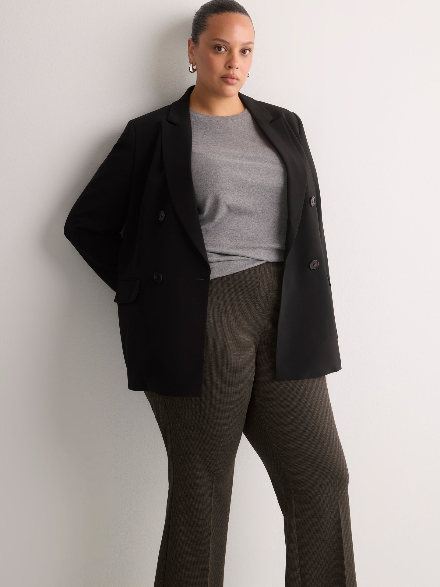 Mixed Brown Bootcut Pull-On Knit Pant, Essential Pant
