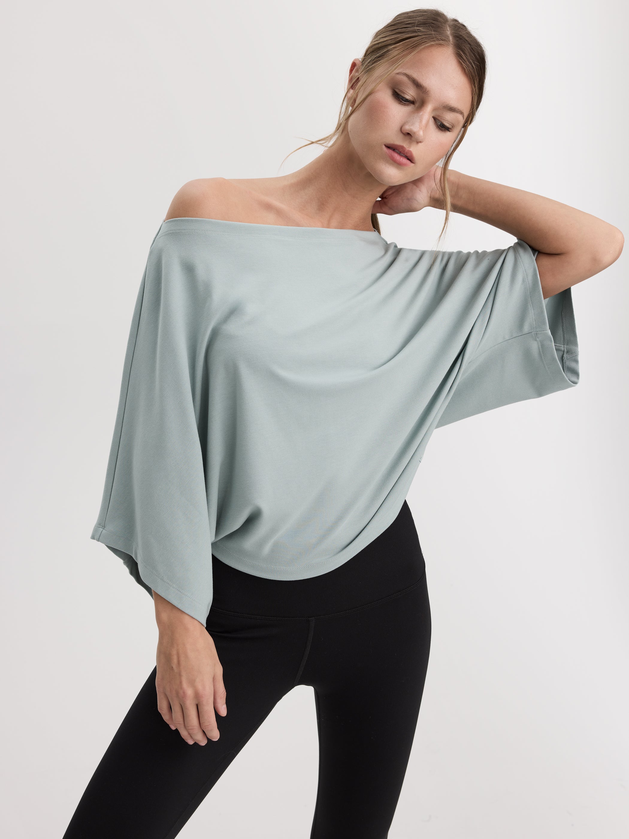 Dolman-Sleeve Boat-Neck Top - Hyba