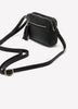 Black Double-Zip Pebble Crossbody Bag
