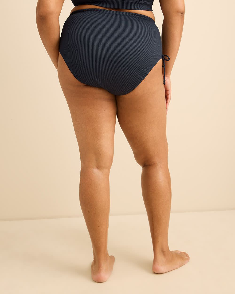 Culotte de maillot taille haute en tissu ottoman