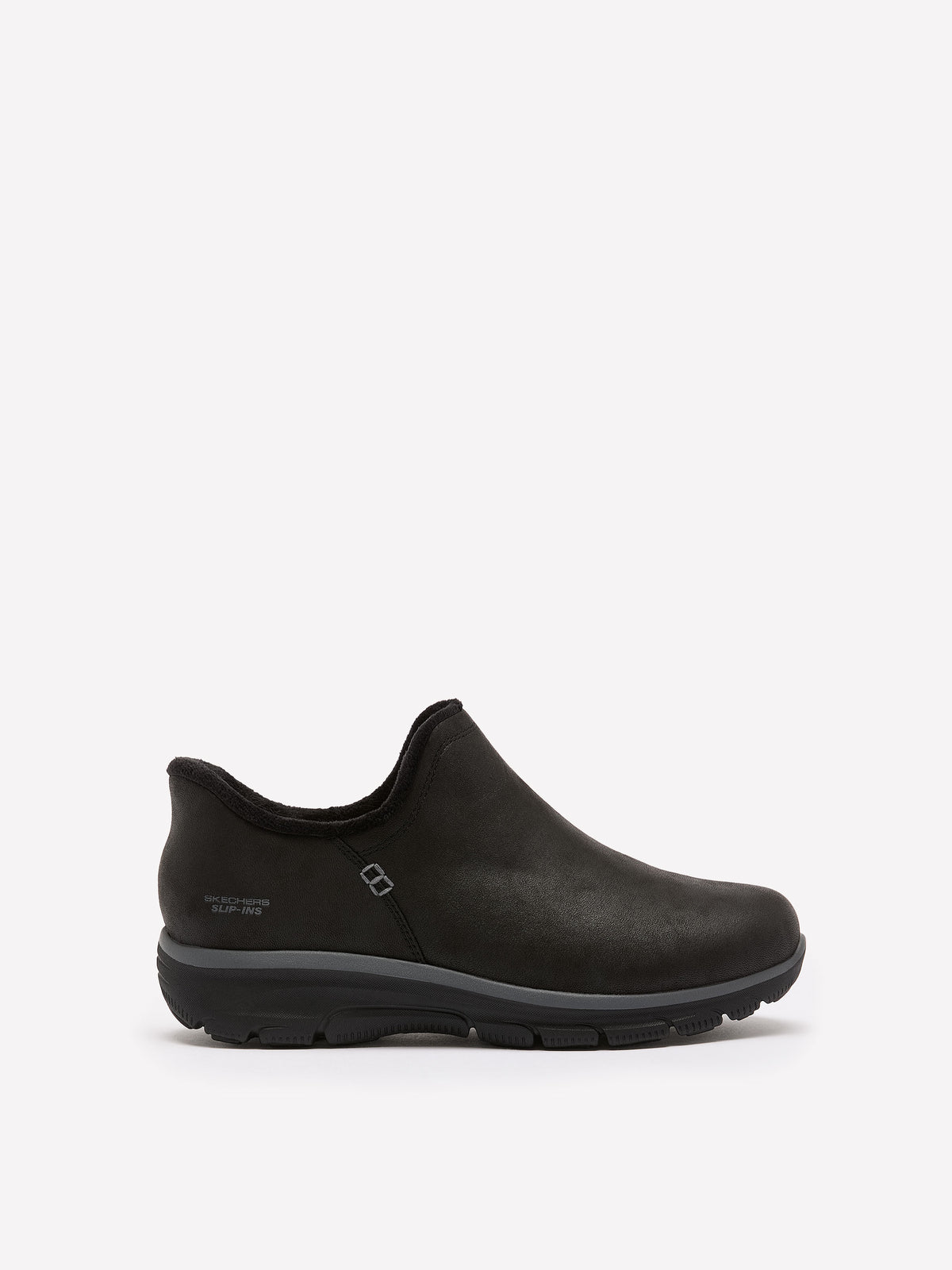 Wide Width, Easy Going Black Leather Bootie - Skechers