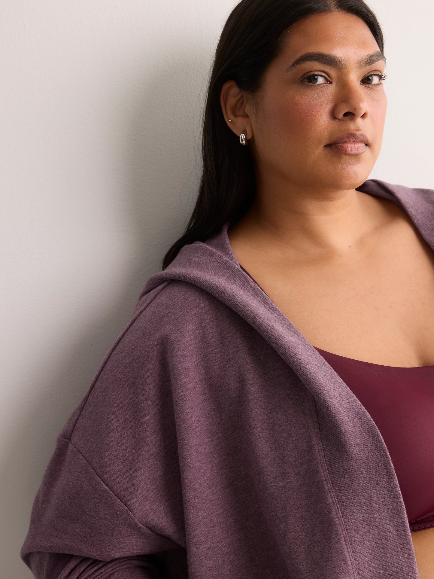 French Terry Hooded Open Cardigan - Active Zone