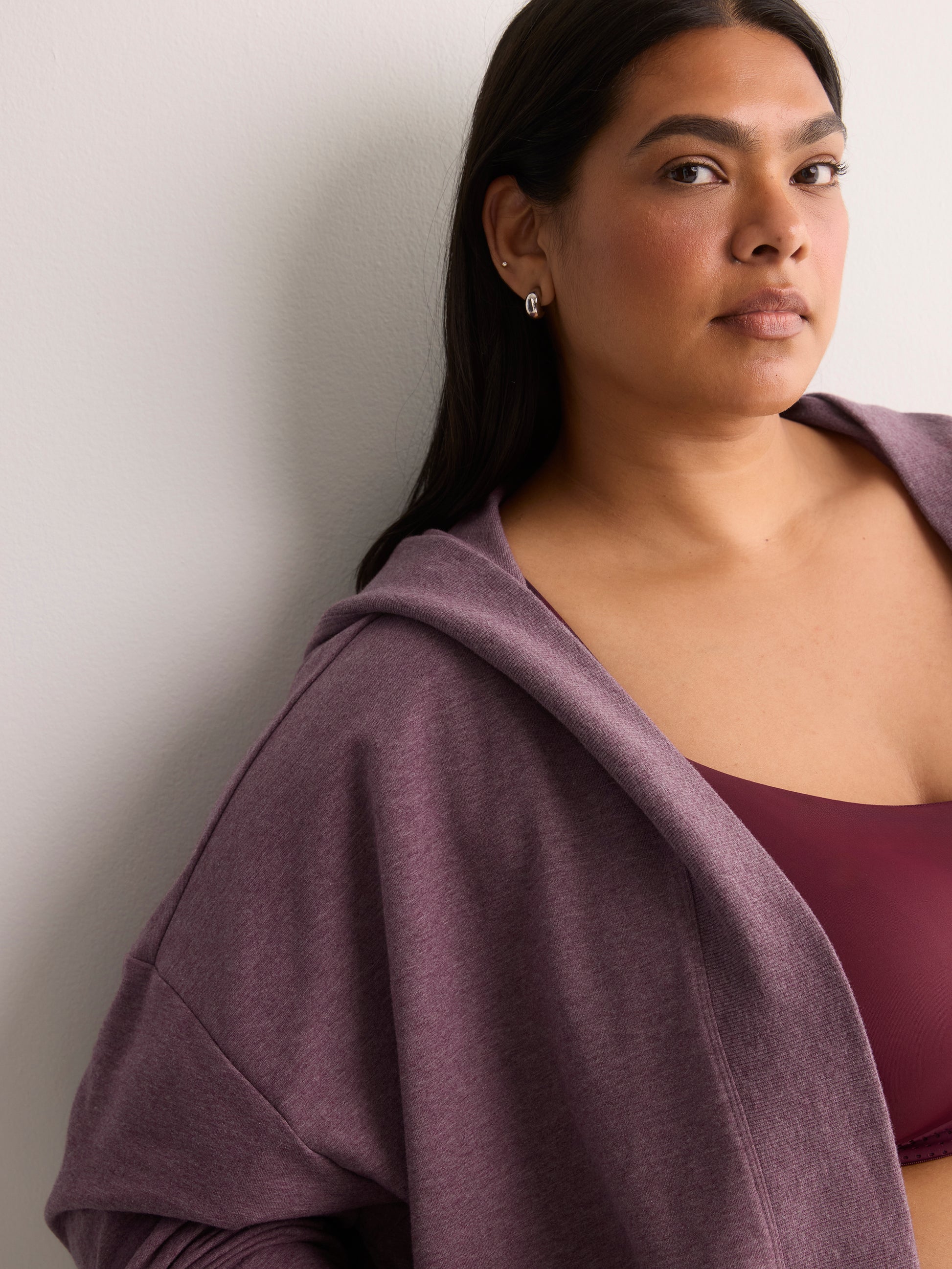 French Terry Hooded Open Cardigan - Active Zone