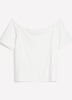 Off-Shoulder Ribbed Knit Fitted Top