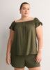 Responsible, Slight Swing Off-Shoulder Knit Top