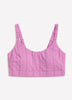 Violet Eyelet Longline Crop Bikini Top