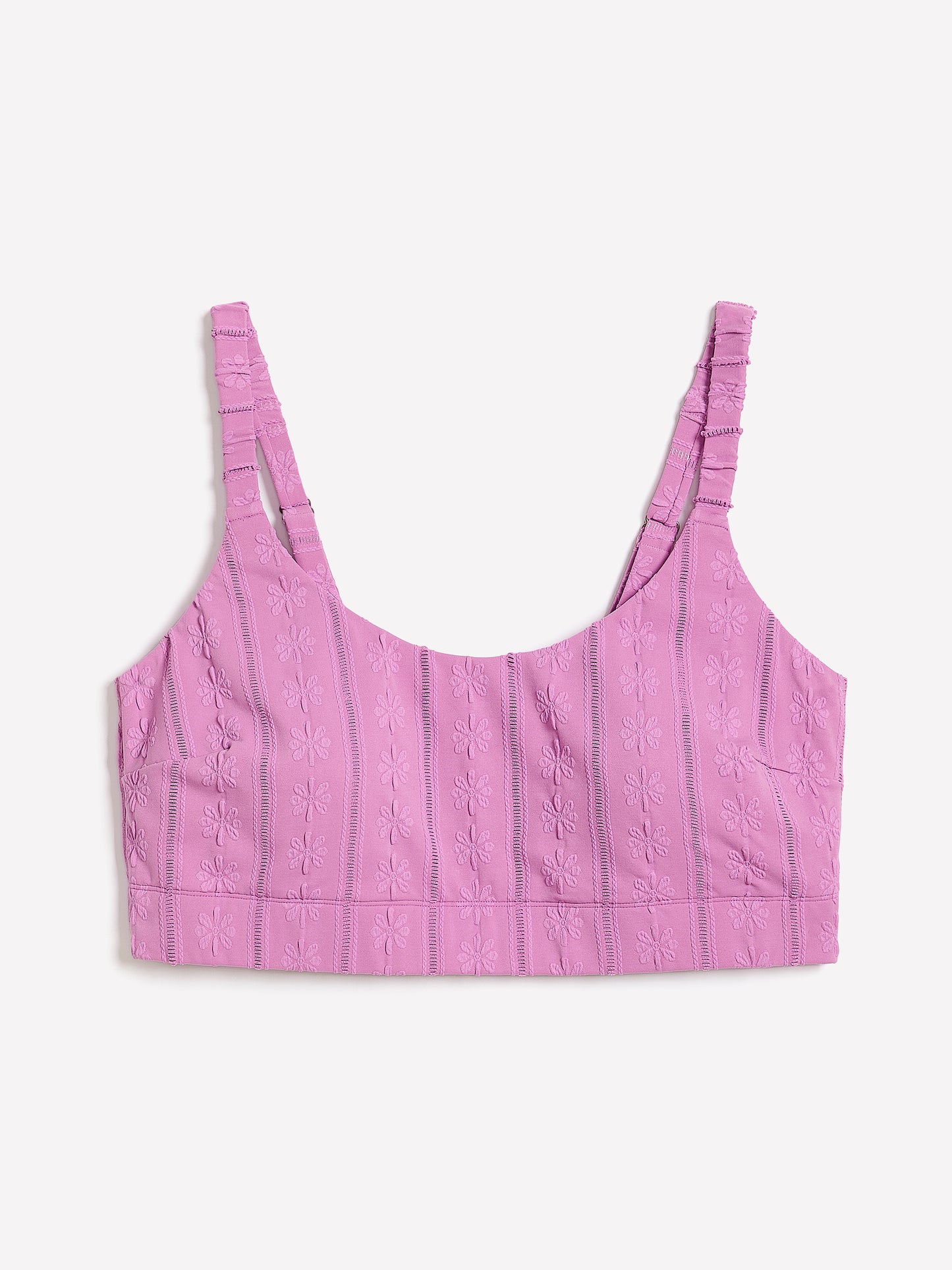 Violet Eyelet Longline Crop Bikini Top