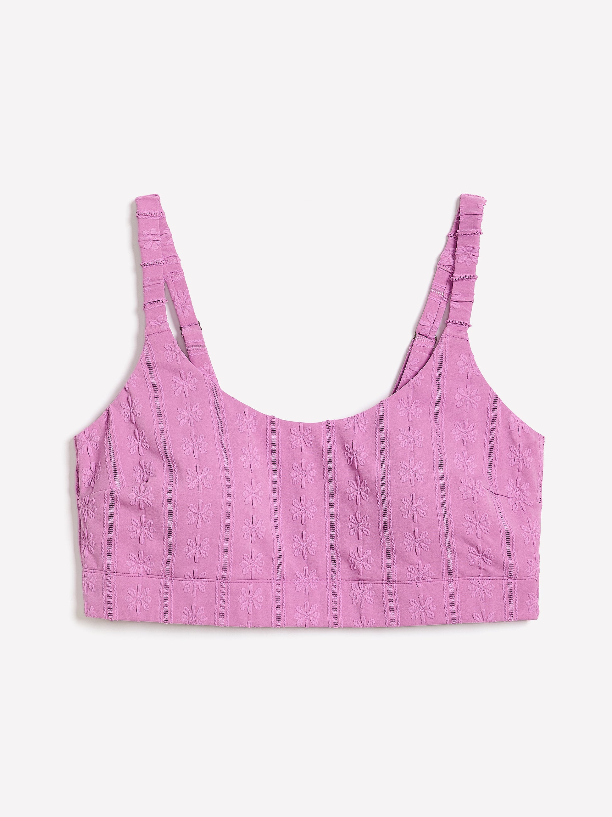 Violet Eyelet Longline Crop Bikini Top