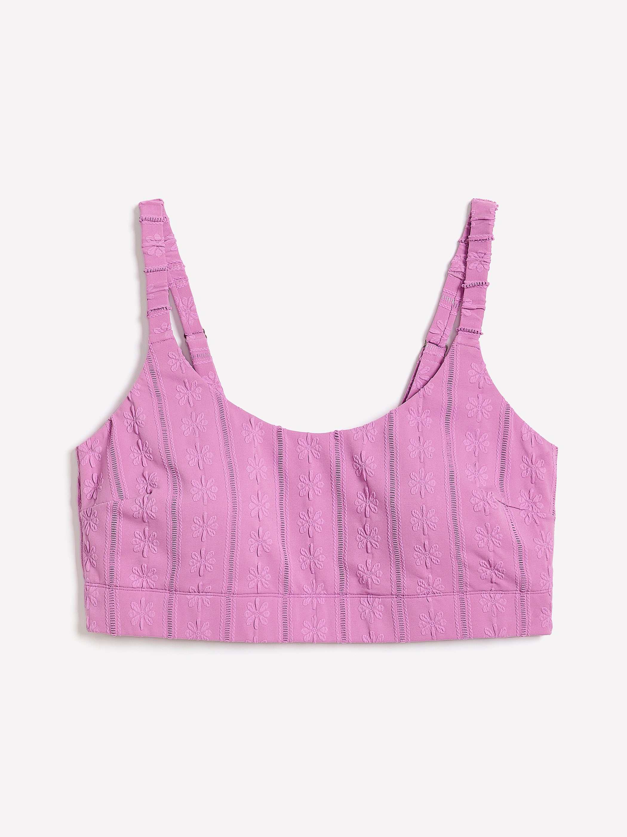 Violet Eyelet Longline Crop Bikini Top